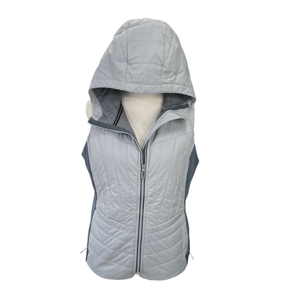 Smartwool Women's Quilted Smartloft Hooded Vest Merino Wool Blend Grey Size M